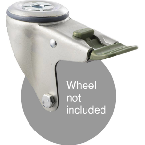 M Series, swivel bolt hole zinc fork, direction lock for a 100mm diameter wheel.
