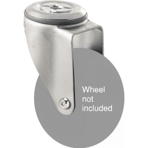 M Series, swivel bolt hole zinc fork with grey seal & Chicago screw for 100mm wheel.