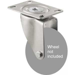 M Series, ISO swivel plate zinc fork, black seal for a 100mm diameter wheel.
