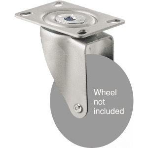 M Series, ISO swivel plate zinc fork, black seal, Chicago screw axle for a 100mm wheel.