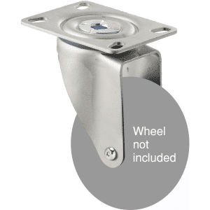 M Series, ISO swivel plate zinc fork, Chicago screw axle for a 100mm wheel.