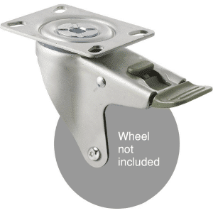 M Series, ISO swivel plate zinc fork, direction lock, Chicago screw axle for a 100mm wheel.