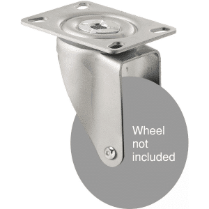 M Series, ISO swivel plate zinc fork, grey seal, Chicago screw axle for a 100mm wheel.