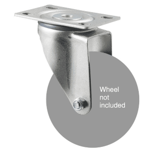 M Series, North American (NA) swivel plate zinc fork for a 100mm diameter wheel.
