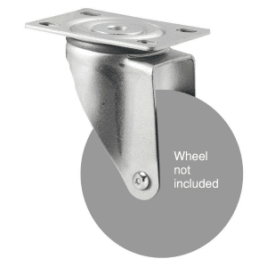 M Series, swivel plate zinc fork, black seal, Chicago screw axle for a 100mm wheel.