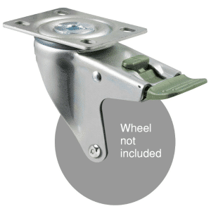 M Series, North American (NA) swivel plate zinc fork, direction lock, Chicago screw axle for a 100mm wheel.