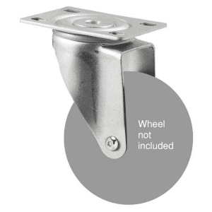 M Series, North American (NA) swivel plate zinc fork, Chicago screw axle, grey seal for a 100mm wheel.