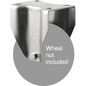 M Series fixed plate zinc fork for a 125mm wheel.