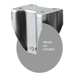 M Series fixed North American (NA) plate zinc fork, Chicago screw axle for a 125mm wheel.