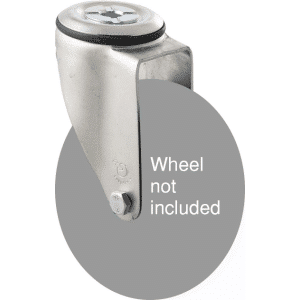 M Series, swivel bolt hole zinc fork, black seal for a 125mm wheel.