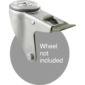 M Series, swivel bolt hole zinc fork, direction lock for a 125mm wheel.