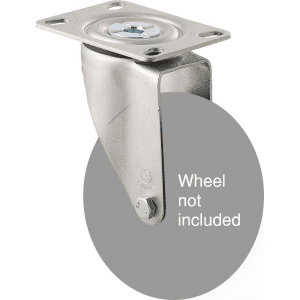M Series, swivel ISO plate zinc fork, black seal for a 125mm wheel.