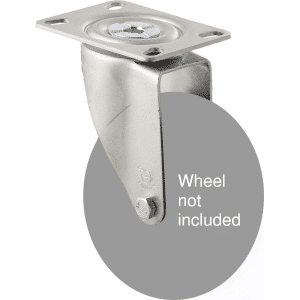 M Series, swivel North American (NA) plate zinc fork for a 125mm wheel, grey seal.
