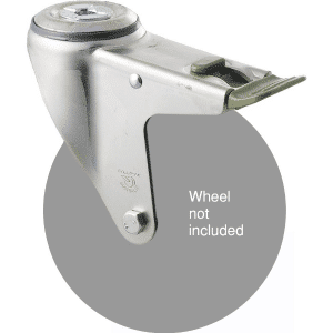M Series, swivel bolt hole zinc fork, direction lock for a 150mm wheel.