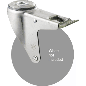 M Series, swivel bolt hole zinc fork, direction lock, Chicago screw axle for a 150mm wheel.