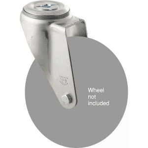 M Series, swivel bolt hole zinc fork for a 150mm wheel, grey seal.