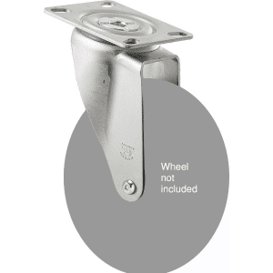 M Series ISO swivel plate zinc fork for a 150mm wheel, Chicago screw axle.