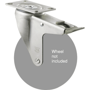 M Series ISO swivel plate zinc fork, direction lock, Chicago screw axle for a 150mm wheel. .