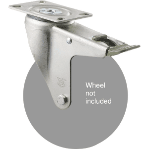 M Series North American (NA) swivel plate zinc fork for a 150mm wheel, direction lock.