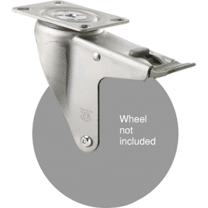 M Series North American (NA) swivel plate zinc fork for a 150mm wheel, direction lock, Chicago screw axle.