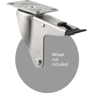 M Series North American (NA) swivel plate zinc fork for a 150mm wheel, total brake, black seal & pedal.