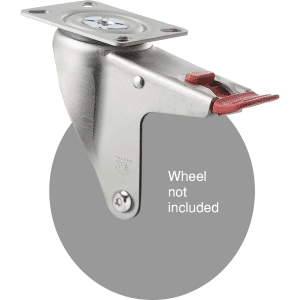 M Series North American (NA) swivel plate zinc fork for a 150mm wheel, total brake, Chicago screw axle.