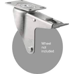 M Series North American (NA) swivel plate zinc fork for a 150mm wheel, total brake, grey seal & pedal.