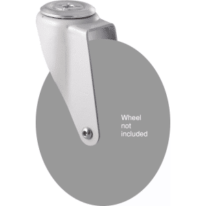 M Series powder-coated fork (corrosion-resistant), swivel bolt hole for a 175mm x 28mm wheel.