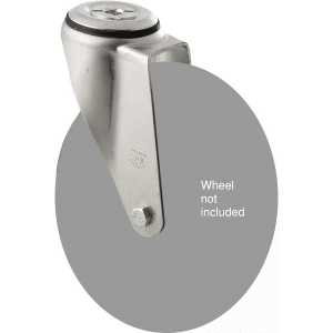 M Series, swivel bolt hole zinc fork for a 175mm x 28mm wheel, black seal.