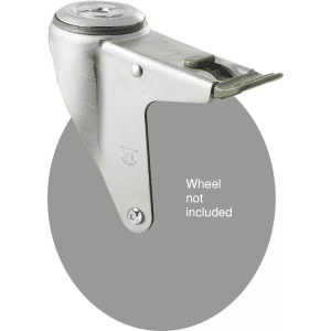 M Series, swivel bolt hole zinc fork, direction lock, Chicago screw axle for a 175mm x 28mm wheel.