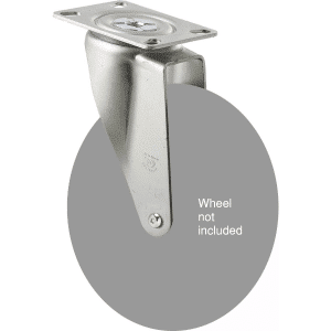 M Series ISO swivel plate zinc fork for a 175mm x 28mm wheel, Chicago screw axle.