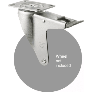 M Series ISO swivel plate zinc fork, direction lock, Chicago screw axle for a 175mm x 28mm wheel.