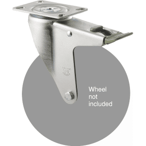 M Series North American (NA) swivel plate zinc fork for a 175mm x 28mm wheel, direction lock.
