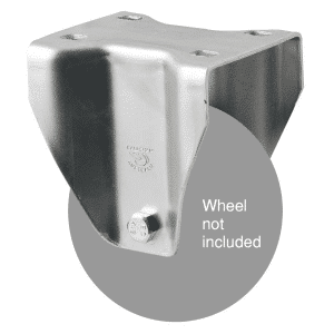 M Series fixed North American (NA) plate zinc fork, hex bolt for a 75mm x 28mm wheel.