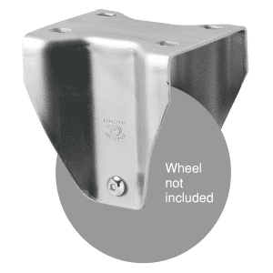 M Series fixed North American (NA) plate zinc fork, Chicago screw axle for a 75mm x 28mm wheel.