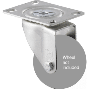 M Series specialised swivel plate zinc fork, high- temperature resistant for a 75mm x 28mm wheel.