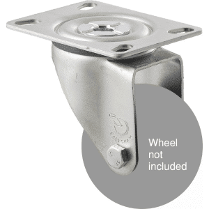 M Series North American (NA) swivel plate zinc fork for a 75mm x 28mm wheel.