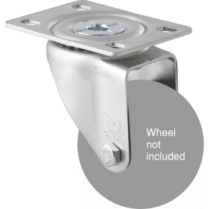 M Series specialised North Ame rican (NA) swivel plate zinc fork for a 75mm x 28mm wheel, high-temperature resistant.