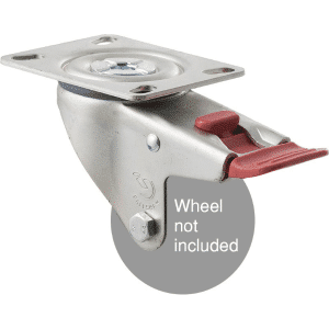 M Series specialised North Ame rican (NA) swivel plate zinc fork for a 75mm x 28mm wheel, total brake.
