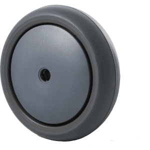 M Series castor, antistatic/conductive 100mm x 32mm TPE rubber wheel, thread guard, fixed plate zinc fork, precision bearing, 85 kg load rating