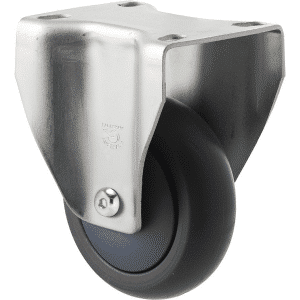 M Series castor, antistatic/conductive 100mm x 32mm TPE rubber wheel, thread guard, North American (NA) fixed plate, zinc fork, precision bearing, Chicago screw axle, 85 kg load rating