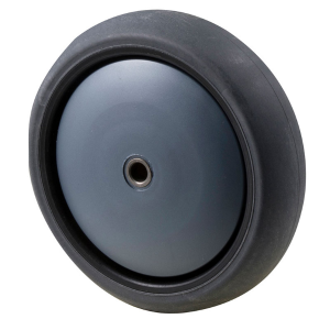 M Series castor, antistatic/conductive 125mm x 32mm TPE rubber wheel, thread guard, fixed plate zinc fork, precision bearing, 85 kg load rating