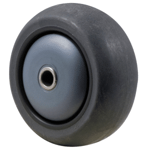 M Series, antistatic/conductive 75mm x 32mm (TPE) Thermoplastic rubber wheel, thread guard, 85 kg capacity, precision bearing, 85 kg load rating