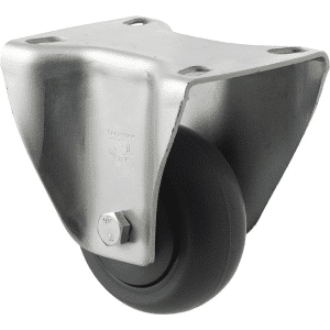 M Series castor, antistatic/conductive 75mm x 32mm TPE rubber wheel, thread guard, North American (NA) fixed plate, zinc fork, precision bearing, 85 kg load rating