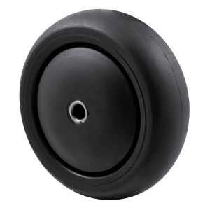 Midnight Black M Series decorative, thermoplastic elastomer (TPE) 100 x 40mm wheel, plain bearing, 8mm ID (inside diameter), black thread guard, load rating 85 kg