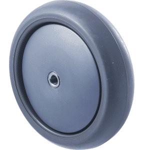 M Series thermoplastic elastomer (TPE) 125mm wheel, plain bearing, wheel plain bearing, Bluestone, Bluestone thread guard, load rating 85 kg