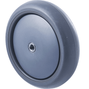 M Series, thermoplastic elastomer (TPE) 75 x 40mm wheel, stainless steel precision bearing, 8mm ID (inside diameter), Bluestone thread guard, load rating 85 kg