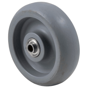 M Series, thermoplastic elastomer (TPE) grey tyre to suit Arc M Series, 100 x 40mm wheel, precision bearing, 8mm ID (inside diameter), Russet thread guard, load rating 85 kg