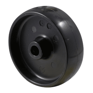 M Series, 100mm black nylon wheel, 40mm hub, 12mm bore reduced to 8mm with stainless steel axle bush, 150 kg load capacity