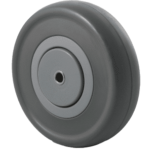 M Series, energy absorbent grey rubber wheel (low-profile tyre), plain bearing, 100 x 40mm wheel, load rating 140 kg